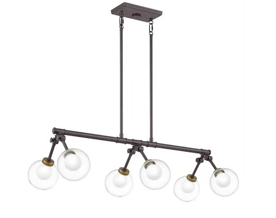QUOIZEL Curtis 6 Light 34" Wide Linear Chandelier